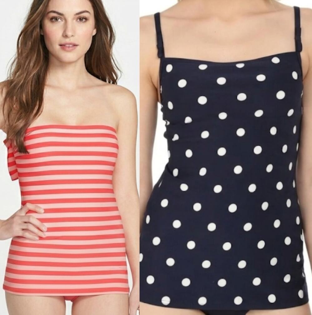 NWT Kate Spade Swim Tankini Swimwear Polka Dot & Striped Beach Bundle of 3 Sz S